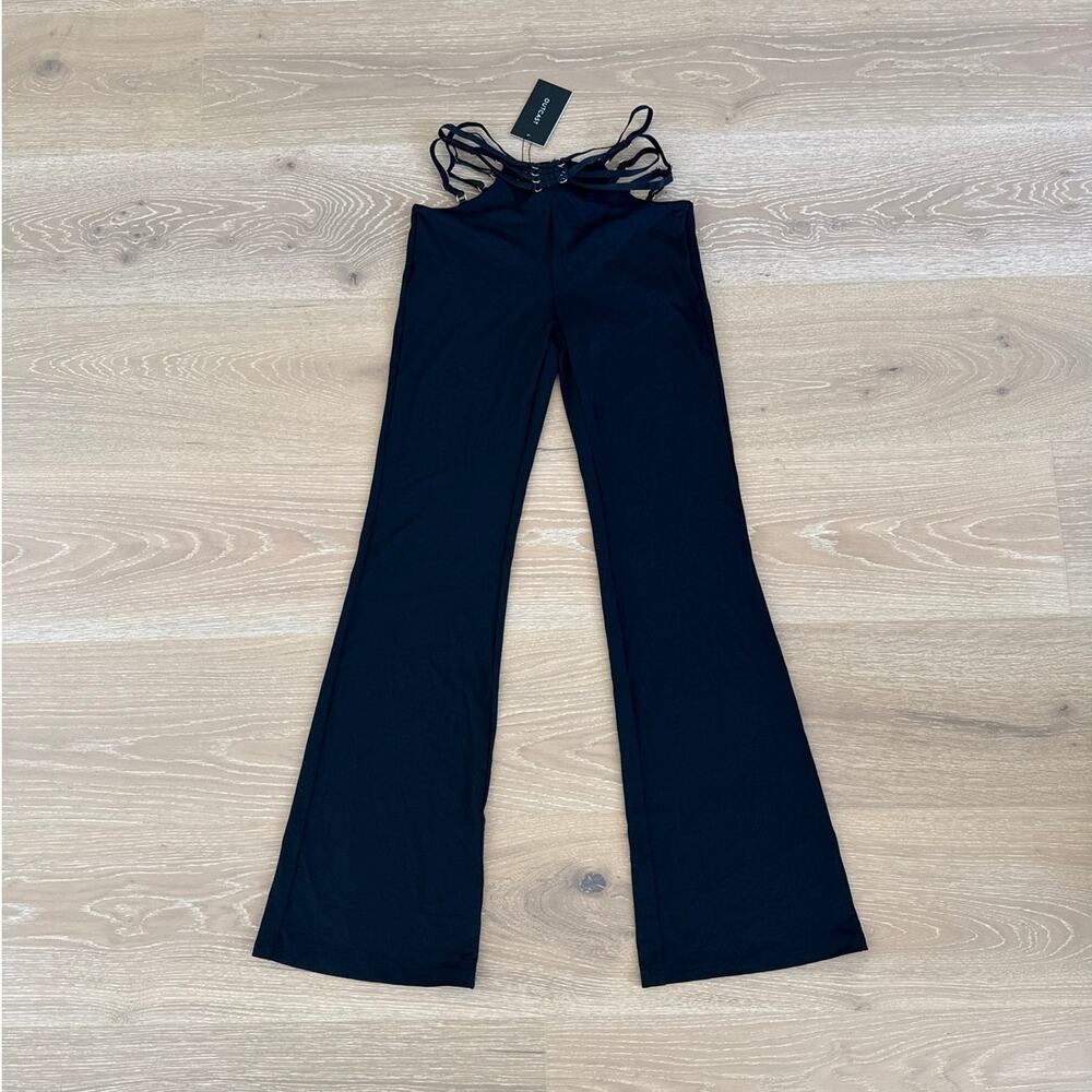 Outcast Strappy Waist Flare Pants Zemira Size L Black